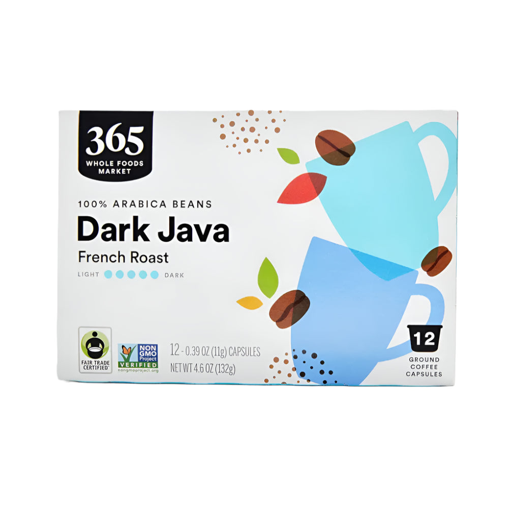 365 by Whole Foods Market Dark Java French Roast Coffee Pods 12 ct