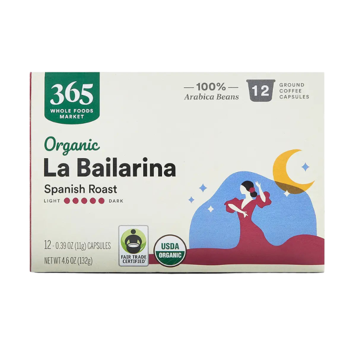 365 by Whole Foods Market Organic La Bailarina Spanish Roast Coffee Capsules, 12 ct.