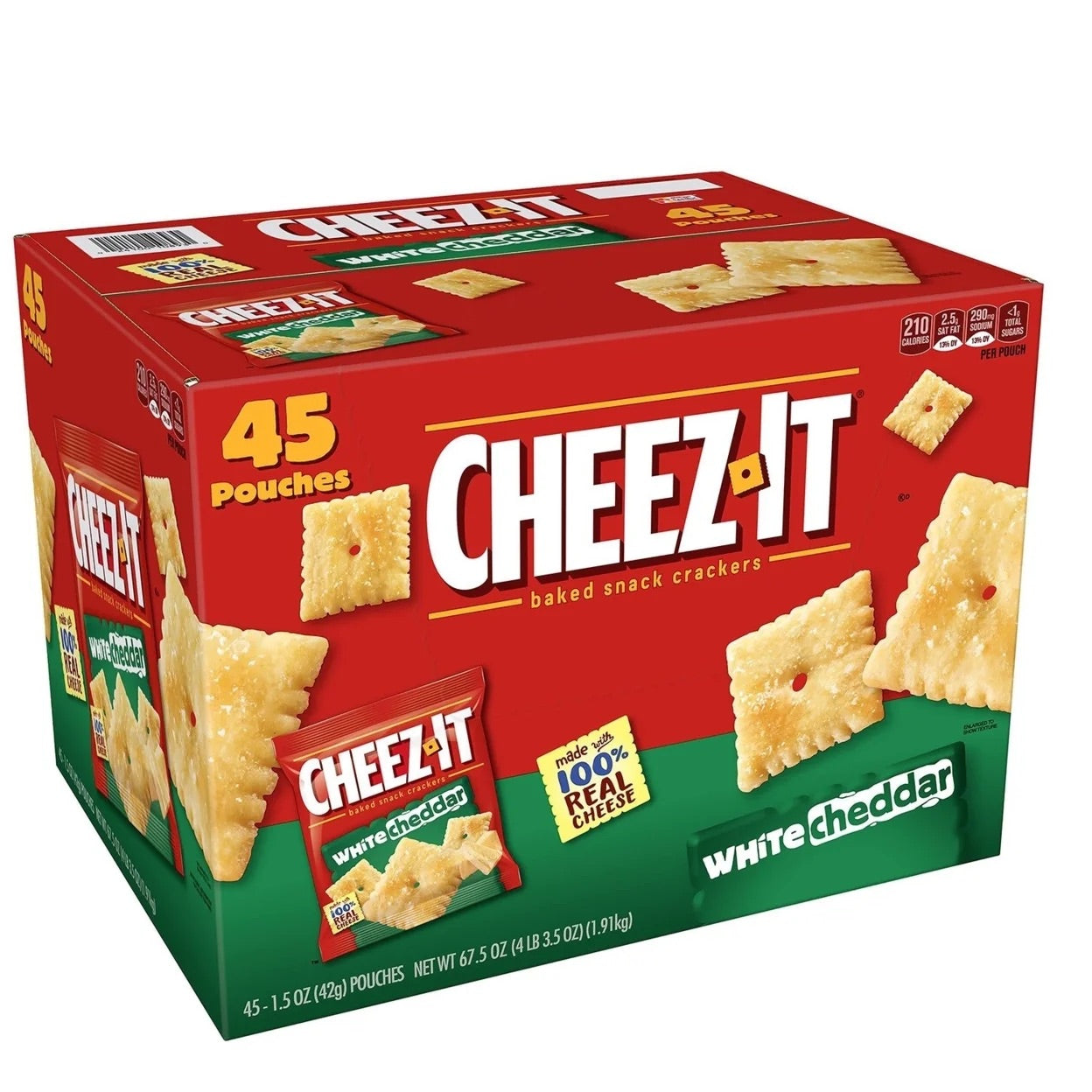 Cheez-It Baked Snack Crackers White Cheddar, 45 x 1.5 oz.