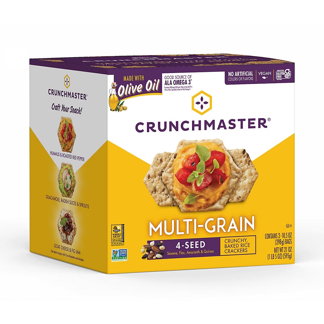 Crunchmaster Multi-Grain Cracker, Snacks, 21 oz.