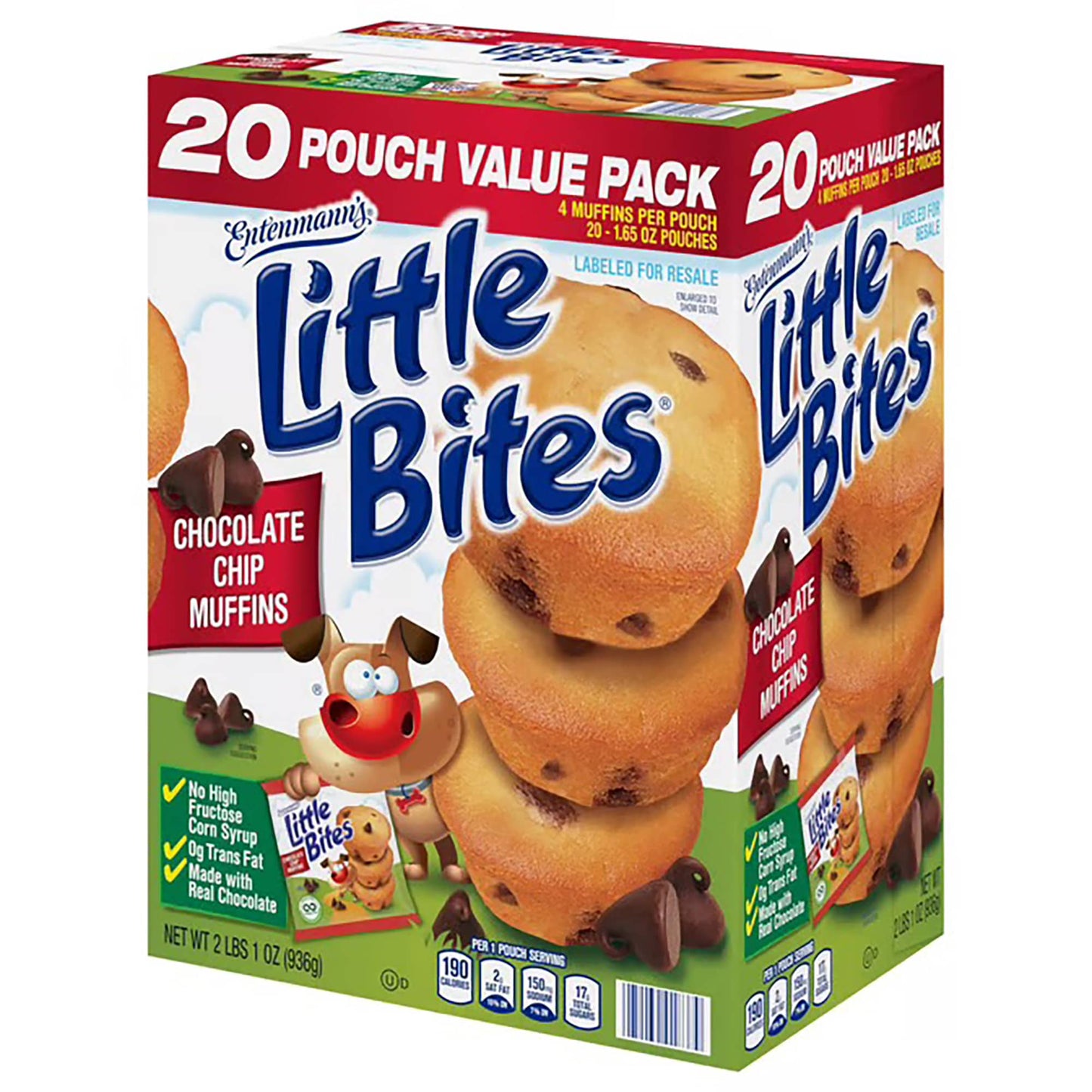 Entenmann's Little Bites Chocolate Chip Muffins, Snacks, 20 pk./1.65 oz.