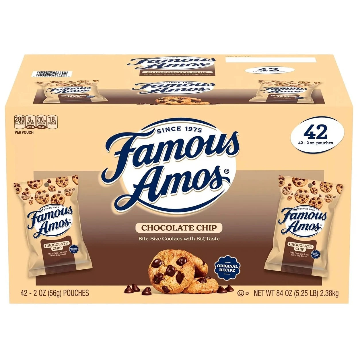 Famous Amos Chocolate Chip Cookies, Snacks, 42 x 2 oz.