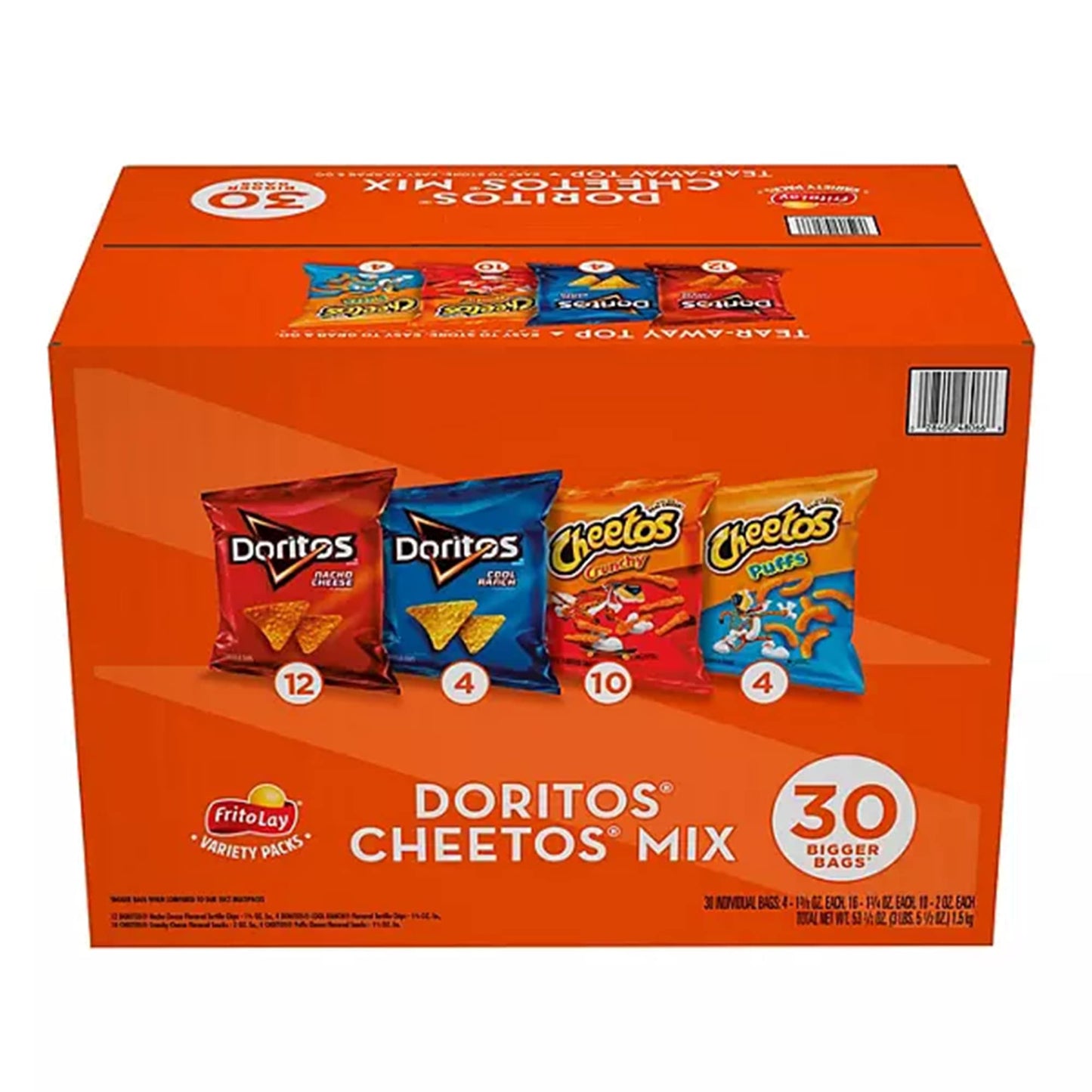 Frito Lay Doritos Cheetos Mix, Variety Pack of Snacks and Chips, 30 ct.