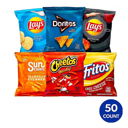 Frito Lay Flavor Mix, Variety Pack of Snacks and Chips, 50 ct.