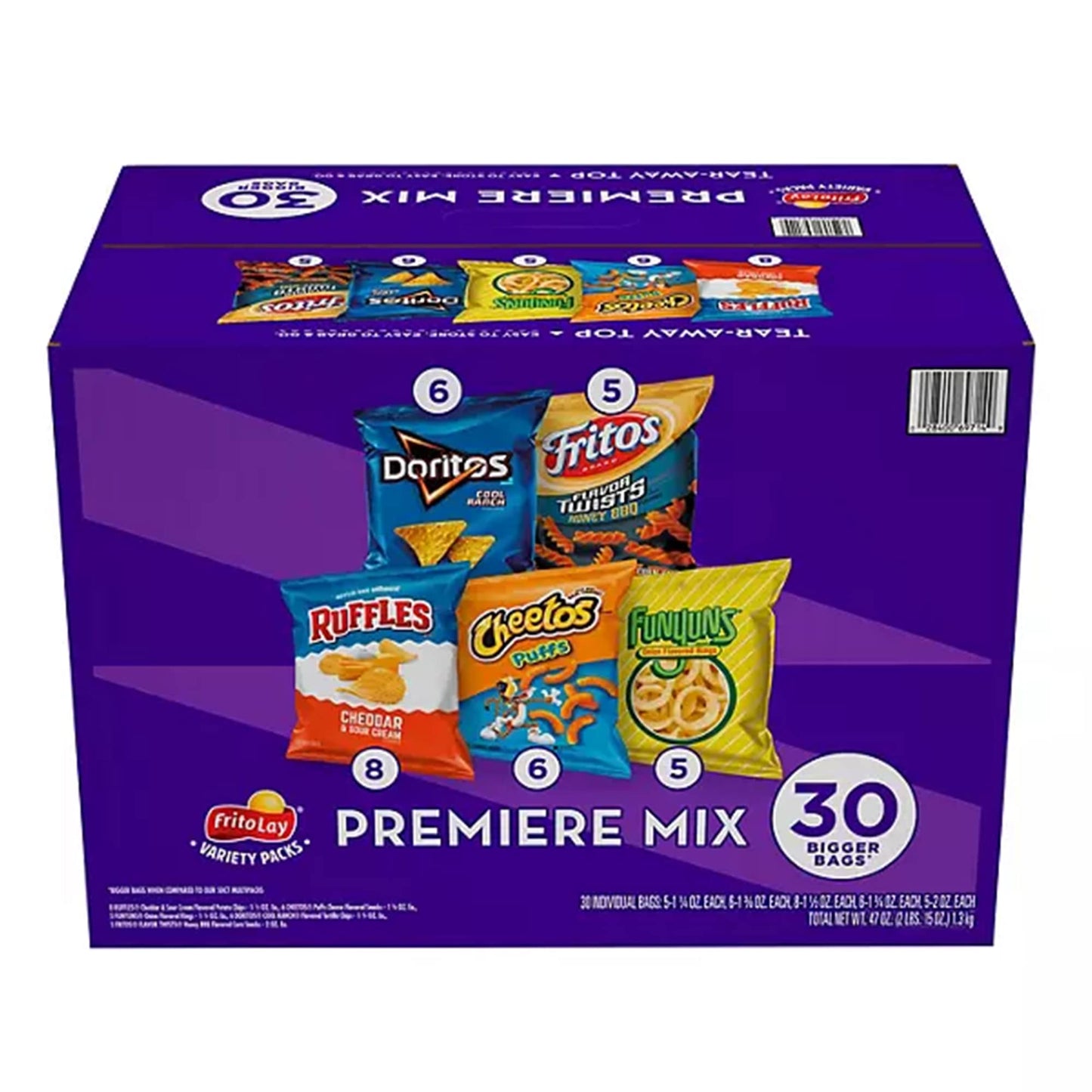 Frito Lay Premiere Mix, Variety Pack of Snacks and Chips, 30 ct.