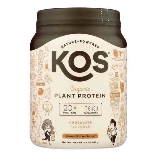 KOS Organic Plant Protein Powder - Chocolate, 20.6 oz.