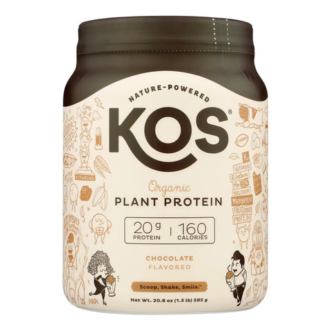 KOS Organic Plant Protein Powder - Chocolate, 20.6 oz.