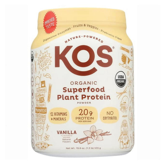 KOS Organic Plant Protein Powder - Vanilla, 19.6 oz.