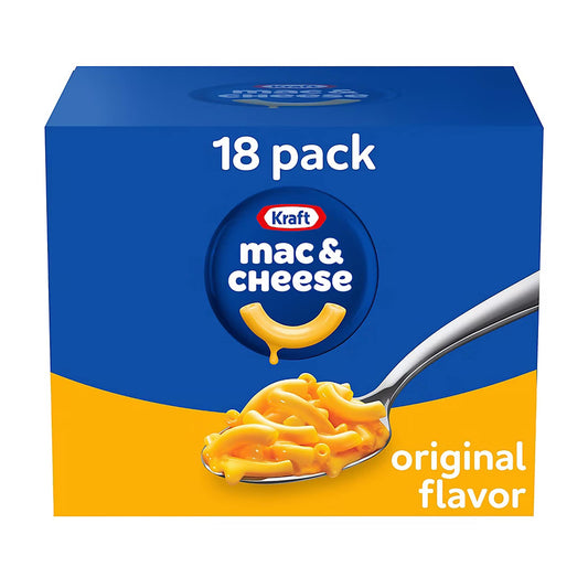 Kraft Original Mac and Cheese Macaroni Original Flavor, Pasta and Noodles, 18 x 7.25 oz.