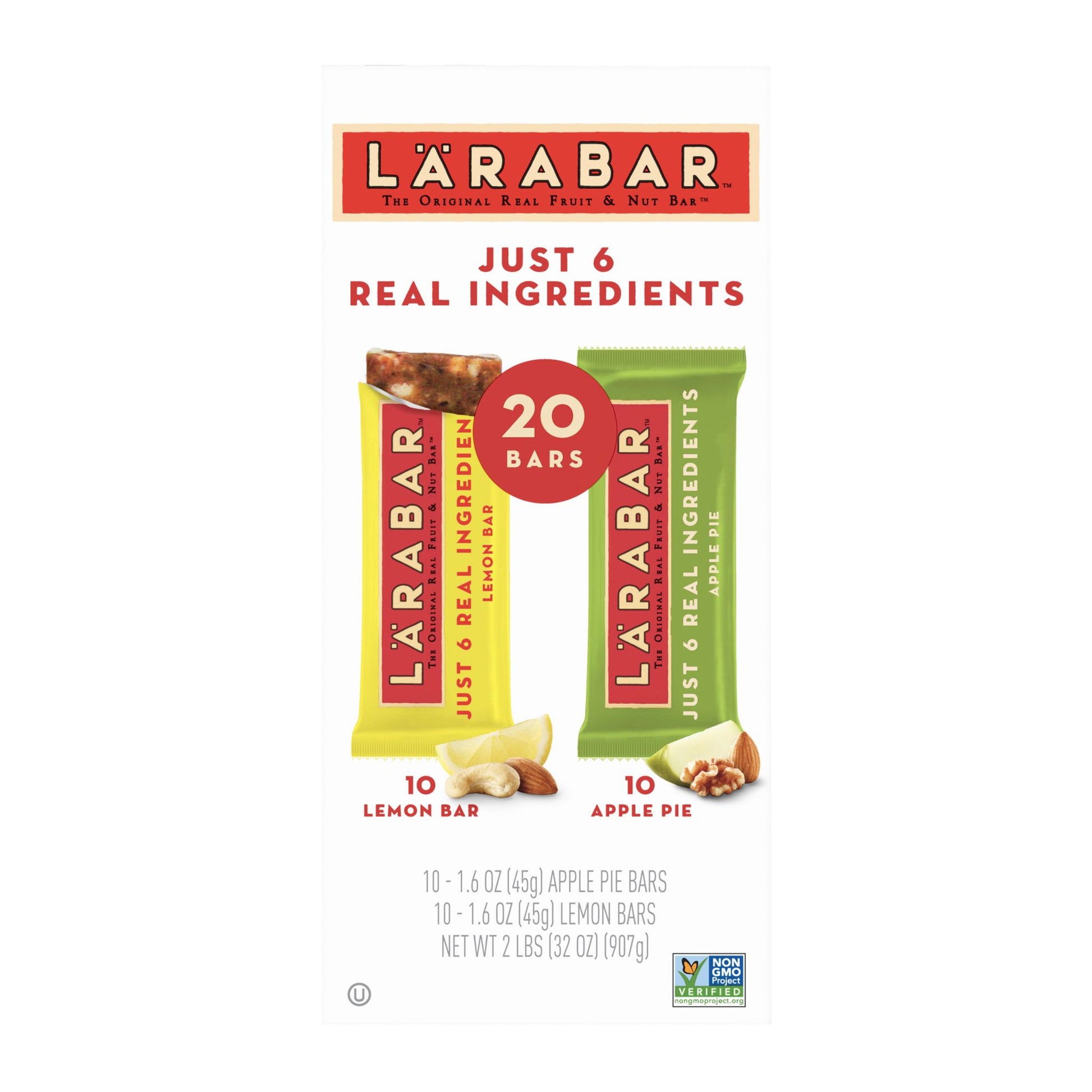 Lärabar Snack Bars Apple Pie and Lemon Variety Pack, 20 ct./1.6 oz.