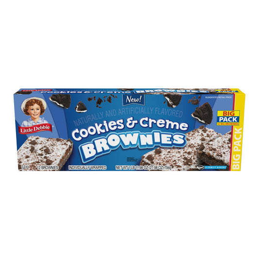 Little Debbie Cookies and Creme Brownies Big Pack, Snacks, 12 ct.