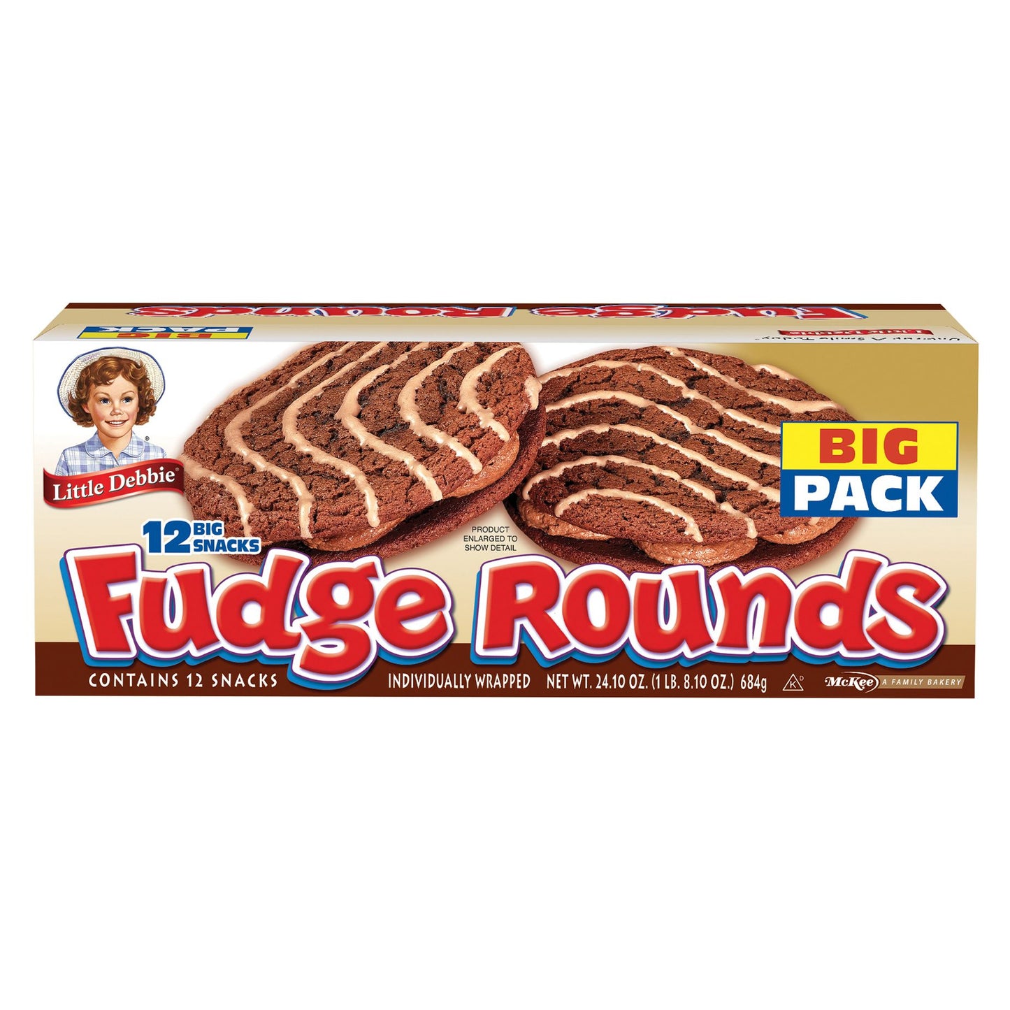 Little Debbie Fudge Rounds, Snacks, 12 pk./24.1 oz.