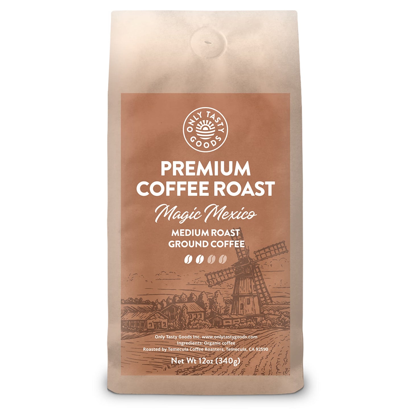 Magic Mexico Medium Roast Ground Coffee, Organic, Low Acid, Non-GMO 12 oz.