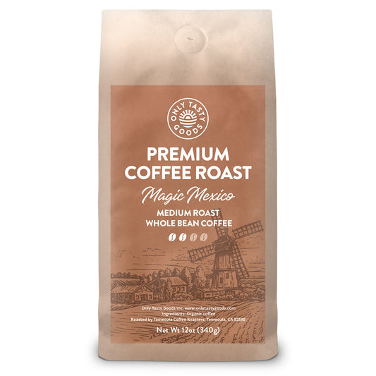 Magic Mexico Medium Roast Whole Bean Coffee, Organic, Low Acid, Non-GMO 12 oz.