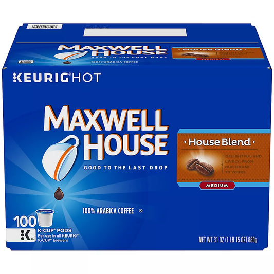 Maxwell House - House Blend, Medium Roast, K-Cup Pods Capsules, 100% Arabica Coffee, 100 ct.