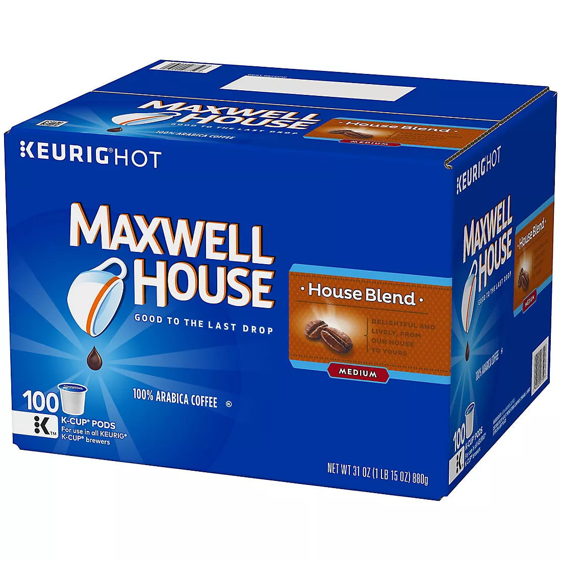 Maxwell House - House Blend, Medium Roast, K-Cup Pods Capsules, 100% Arabica Coffee, 100 ct.