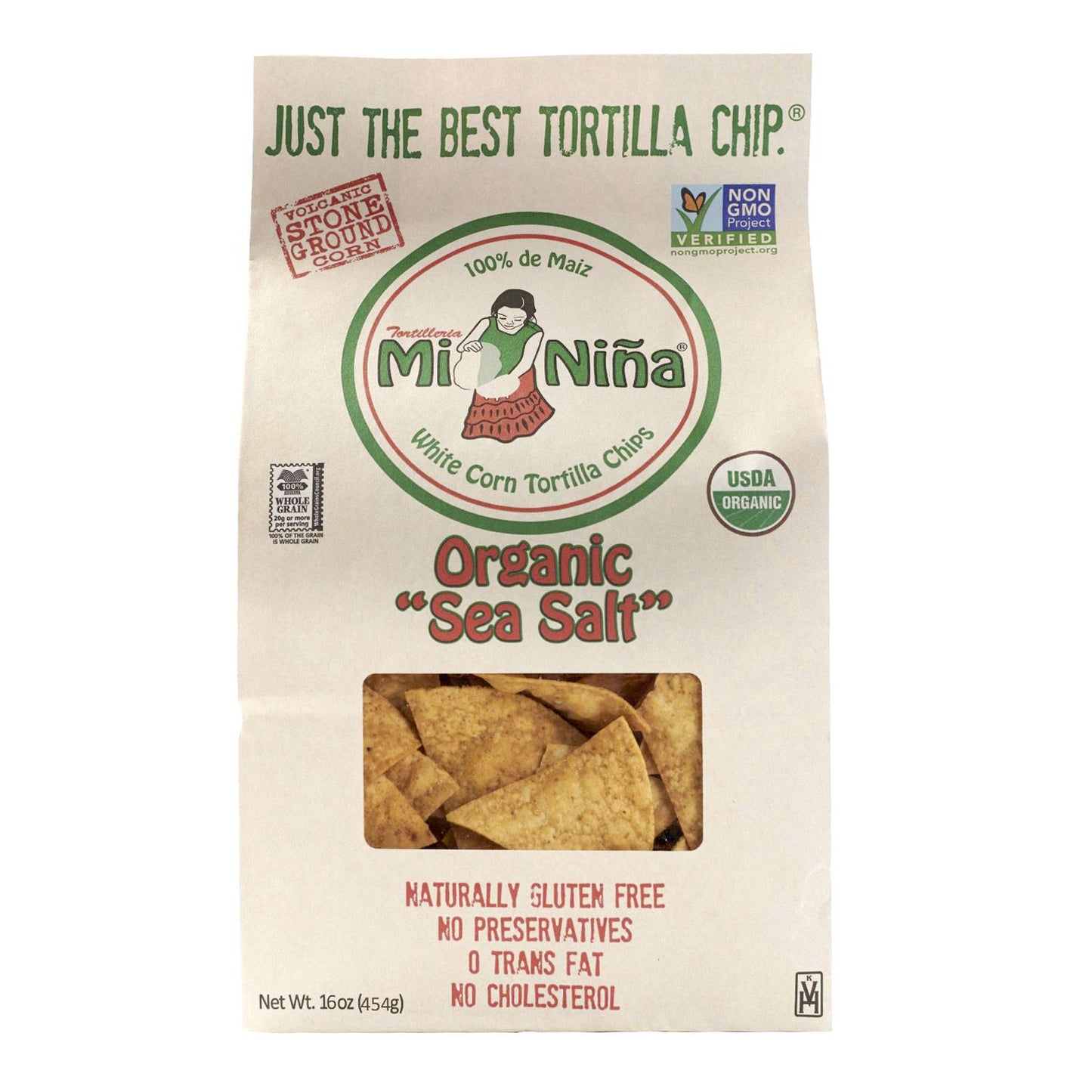 Mi Nina Organic Sea Salt Tortilla Chips, Snacks, 16 oz.