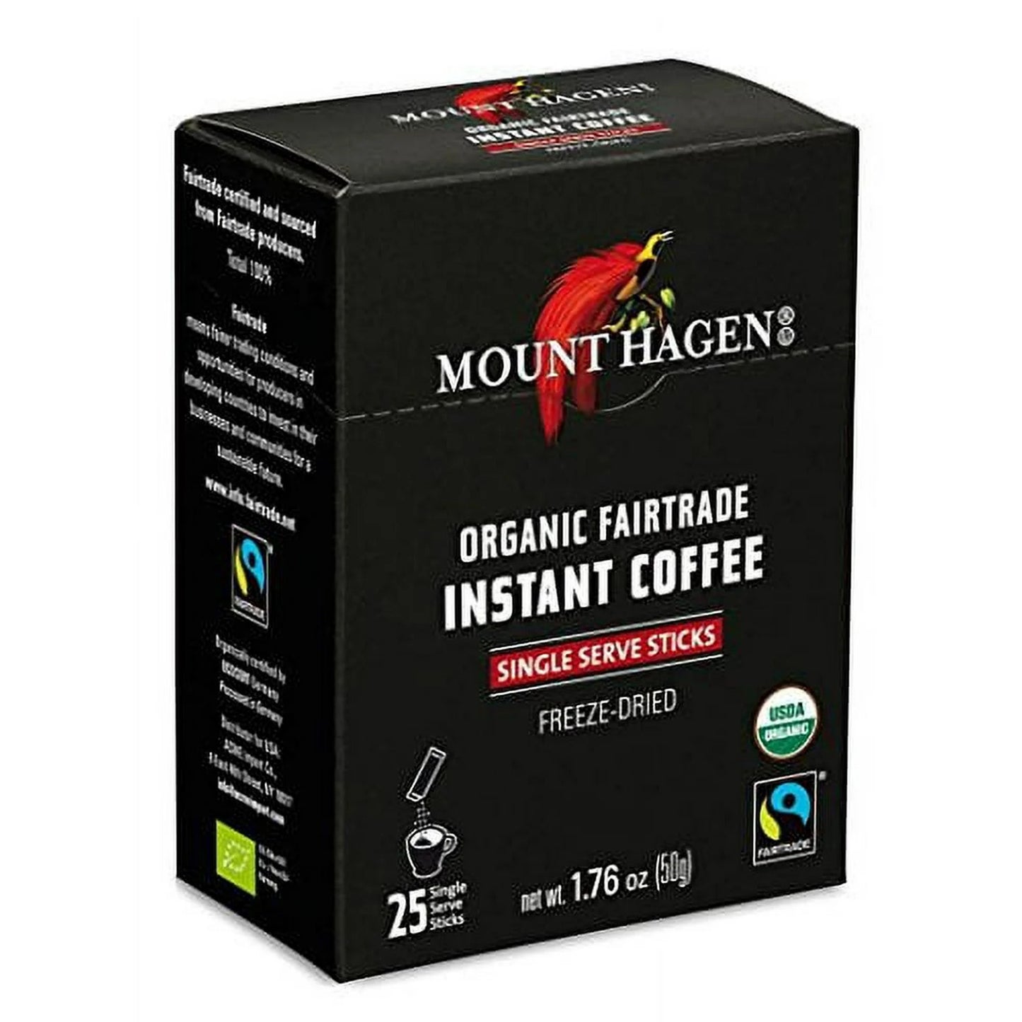 Mount Hagen Organic Fairtrade Instant Single Serve Coffee Sticks, 25 ct.