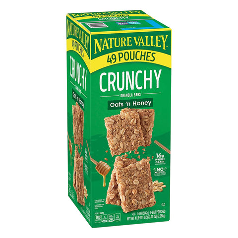 Nature Valley Crunchy Granola Bars Oats 'n Honey, Snacks, 2 pk./49 ct.