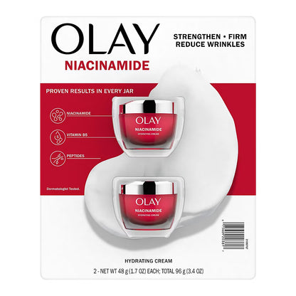 Olay Niacinamide & Peptide 24 Face Moisturizer, 2 x 1.7 oz.