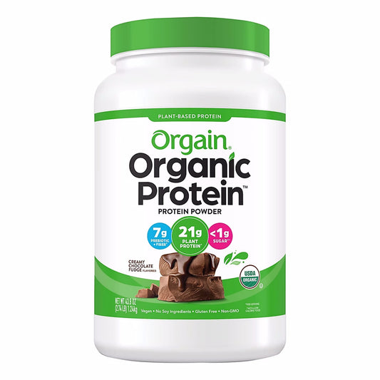 Orgain Organic Protein Powder Creamy Chocolate Fudge, 21 g Plant Protein, Vegan, 2.7 lbs.