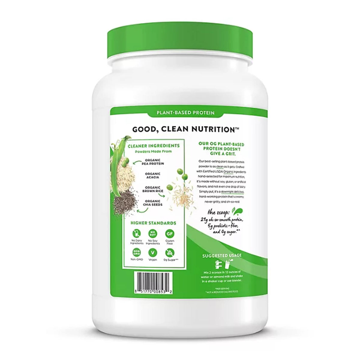 Orgain Organic Protein Powder Vanilla Bean, 21 g Plant Protein, Vegan, 2.74 lbs.