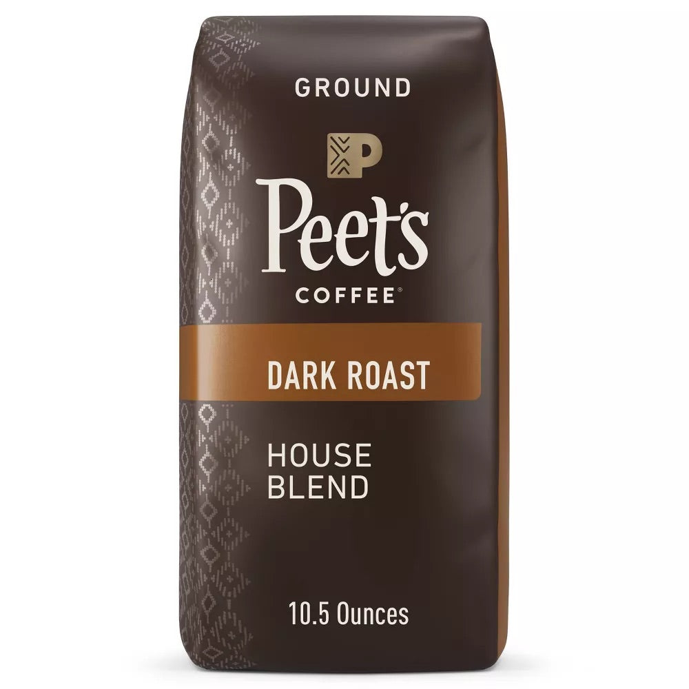 Peet's Coffee Dark Roast House Blend Ground Coffee, 10.5 oz.