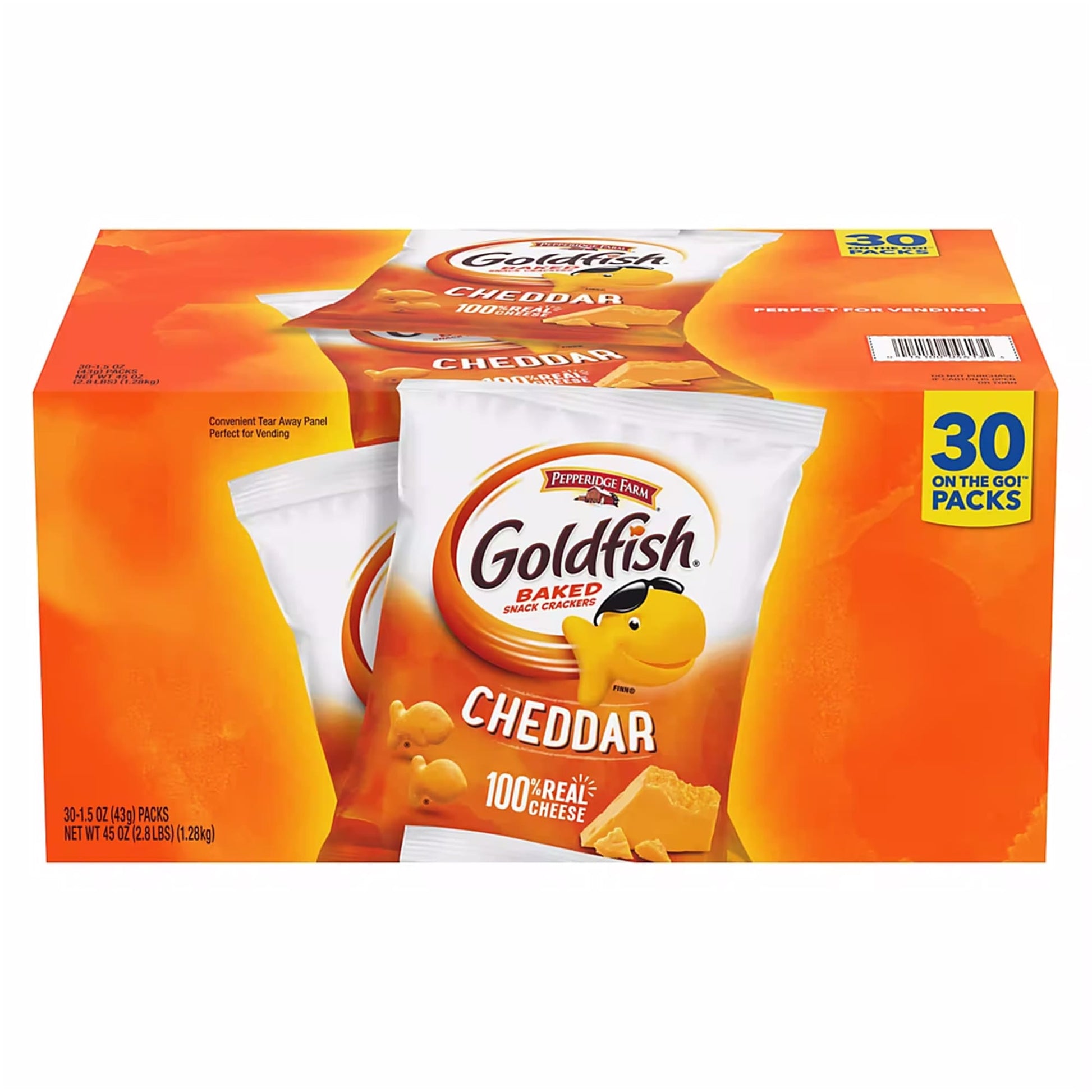 Pepperidge Farm Goldfish Cheddar Crackers, Snacks, 1.5 oz. 30 ct.