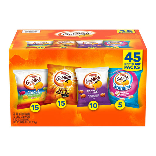 Pepperidge Farm Goldfish Crackers Sweet and Savory Variety Snack Packs, 45 pk.