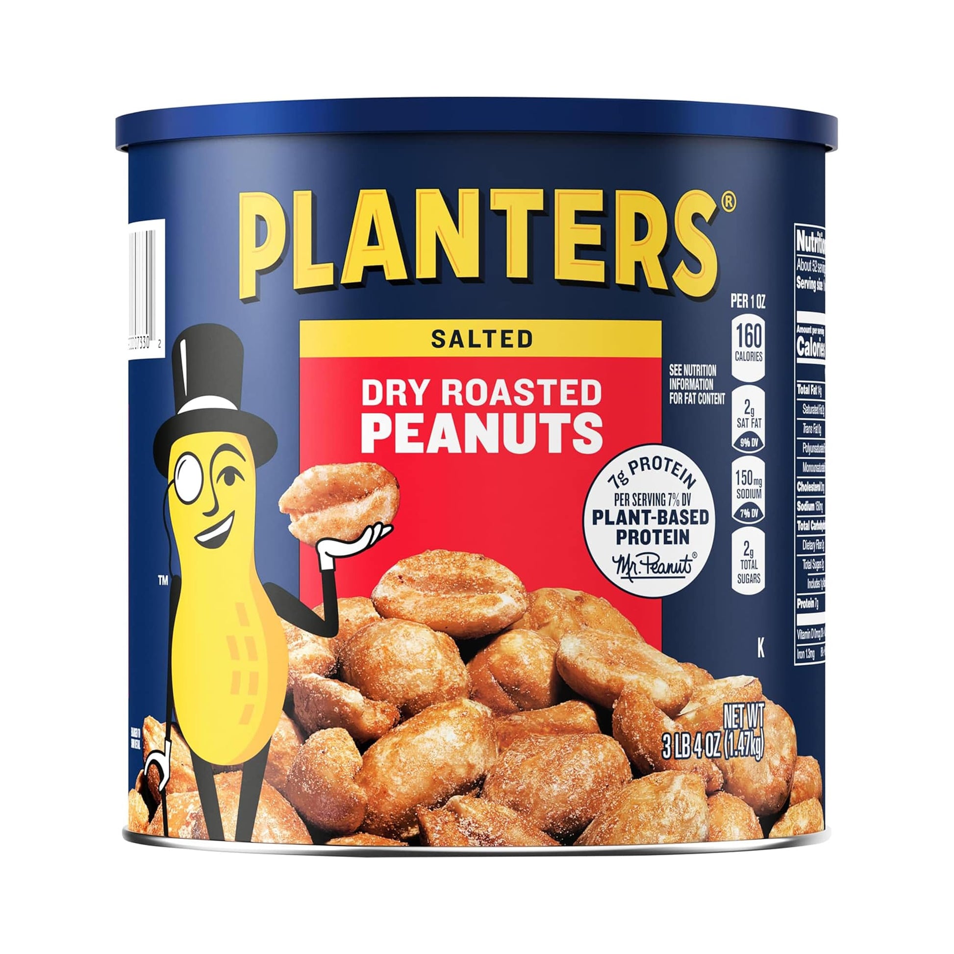 Planters Salted Dry Roasted Peanuts, Kosher, Nuts, Snacks, 52 oz.