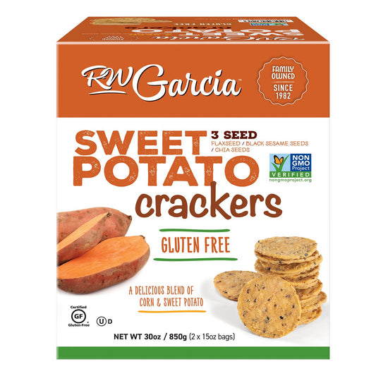 RW Garcia 3 Seed Sweet Potato Crackers, 30 oz.