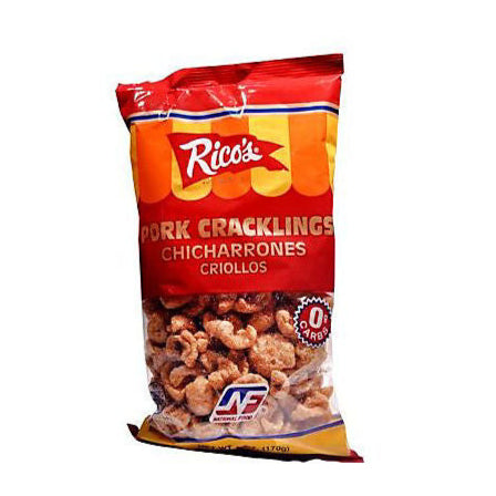 Rico's Pork Cracklins Chicharrones Criollos, 6 oz.