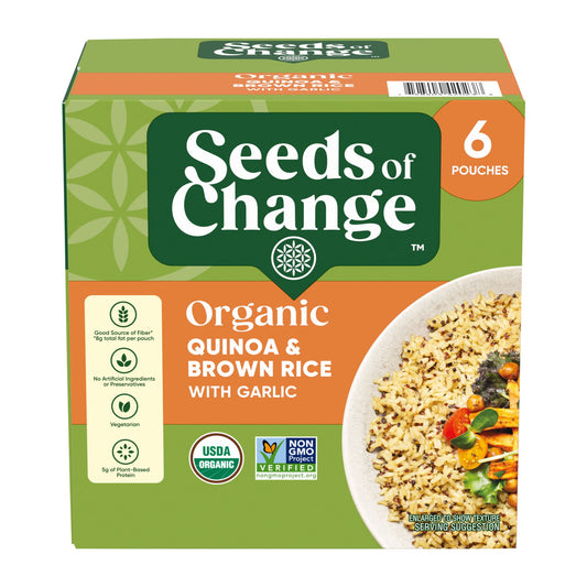 Seeds of Change Certified Organic Quinoa and Brown Rice with Garlic, 6 pk. 8.5 oz.