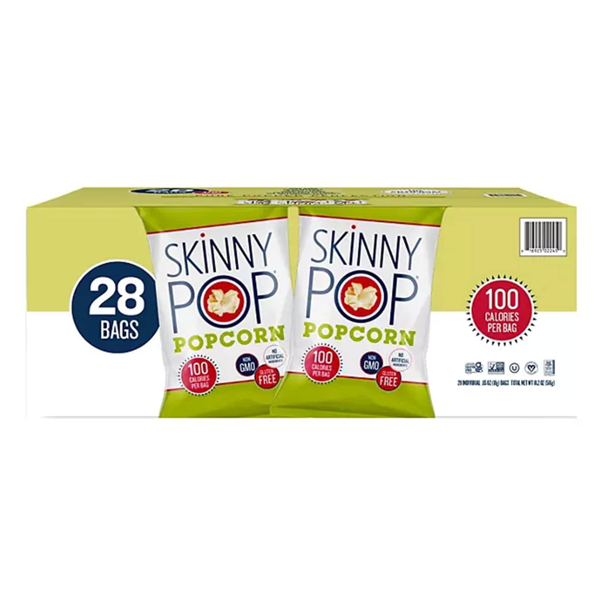 SkinnyPop Original Flavor Popcorn 100 Calorie Bags, Snacks, 28 ct.