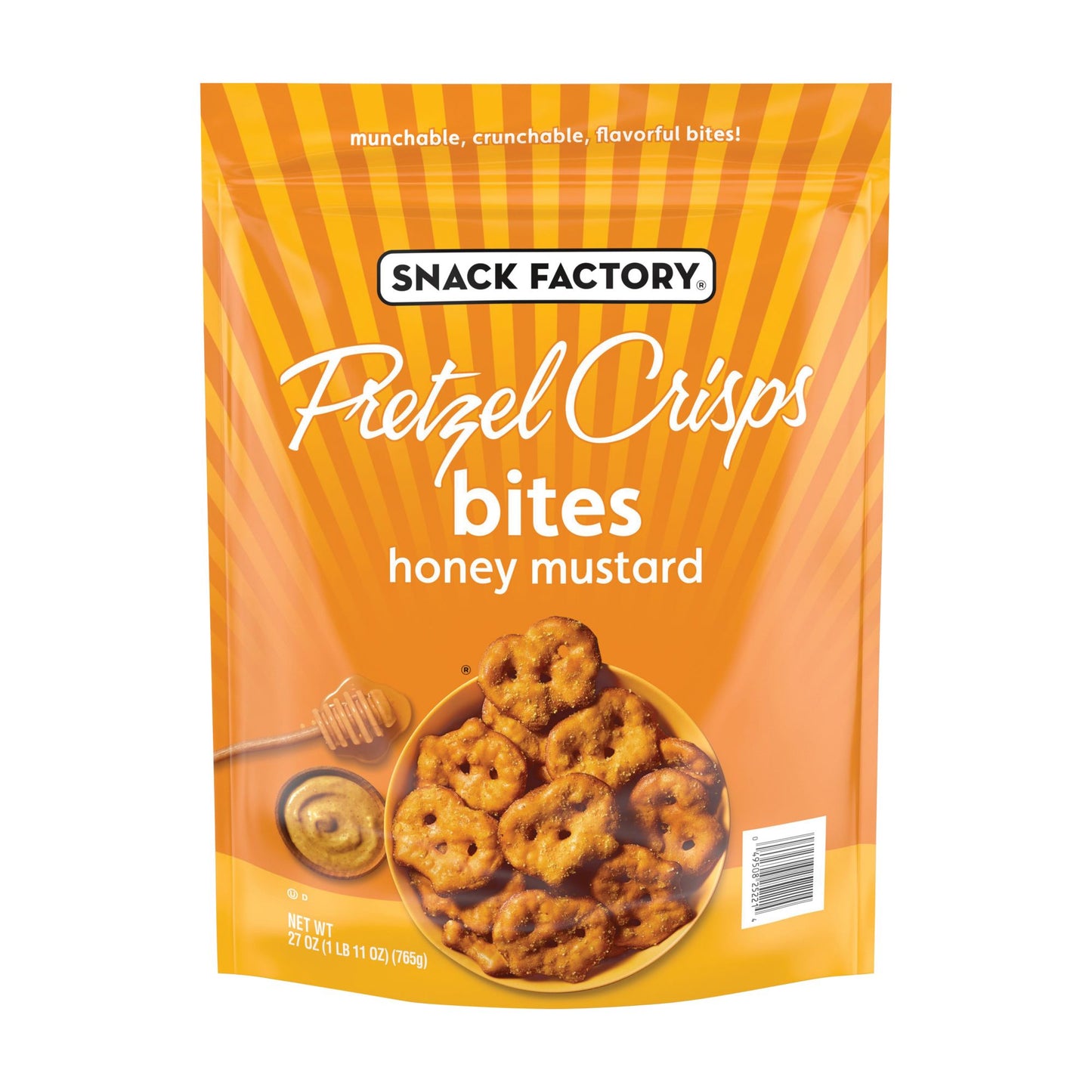 Snack Factory Pretzel Crisps Bites Honey Mustard, Snacks, 27 oz.