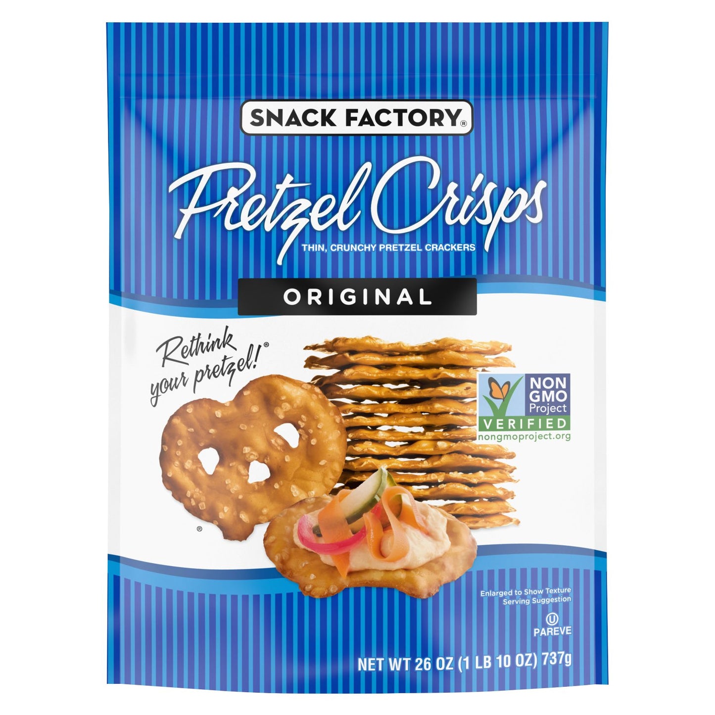 Snack Factory Pretzel Crisps Original, Snacks, 26 oz.