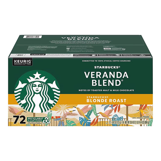 Starbucks Veranda Blend Blonde Roast Coffee K-Cup Pods Capsules, 72 ct.