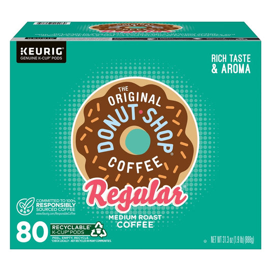 The Original Donut Shop Regular Medium Roast Coffee, K-Cup Pods Keurig Capsules, 80 ct.