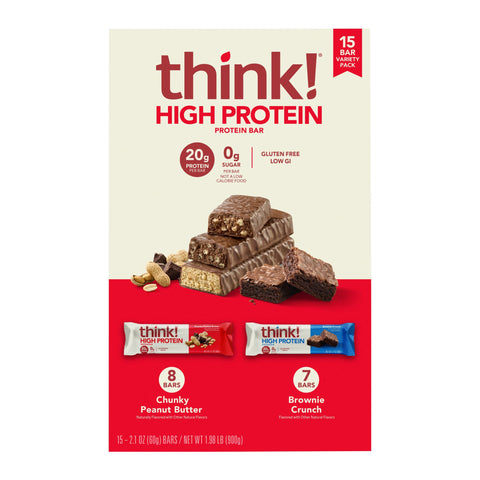 Think! High Protein Bars Variety Pack, 15 pk./2.1 oz.