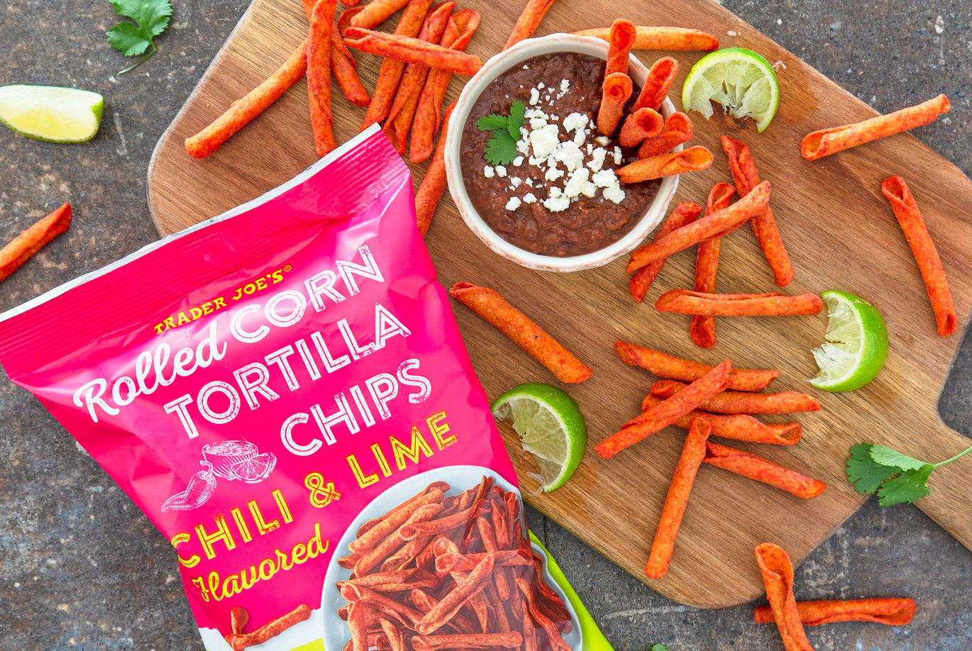 Trader Joe's Chili and Lime Flavored Rolled Corn Tortilla Chips, Snacks, 9 oz.