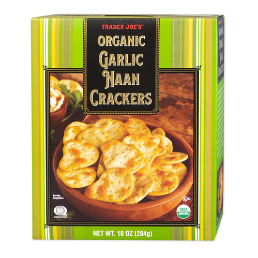 Trader Joe's Organic Garlic Naan Crackers, Snacks, 10 oz.