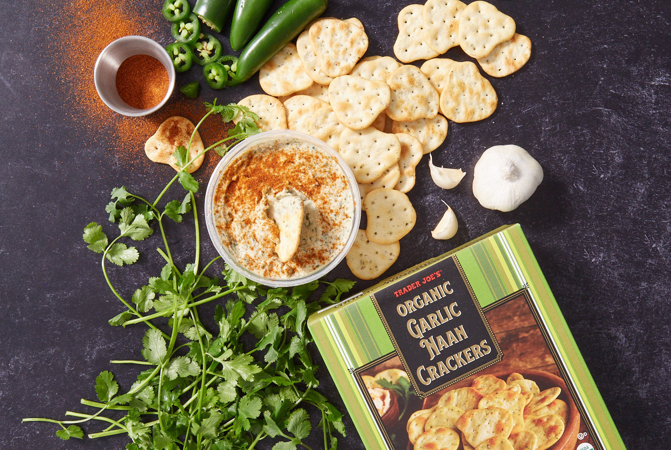 Trader Joe's Organic Garlic Naan Crackers, Snacks, 10 oz.