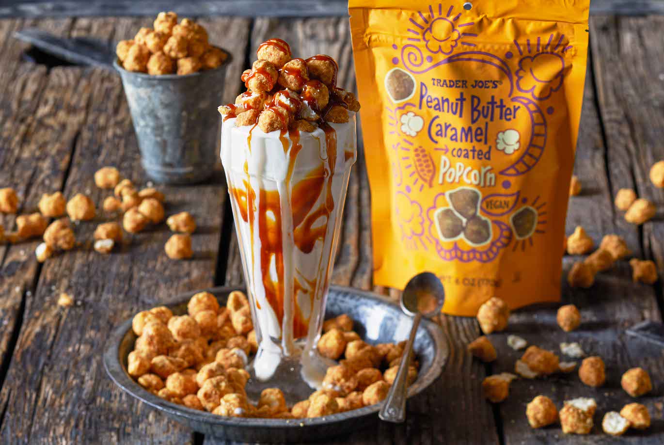 Trader Joe's Peanut Butter Caramel Coated Popcorn, Snacks, 6 oz.