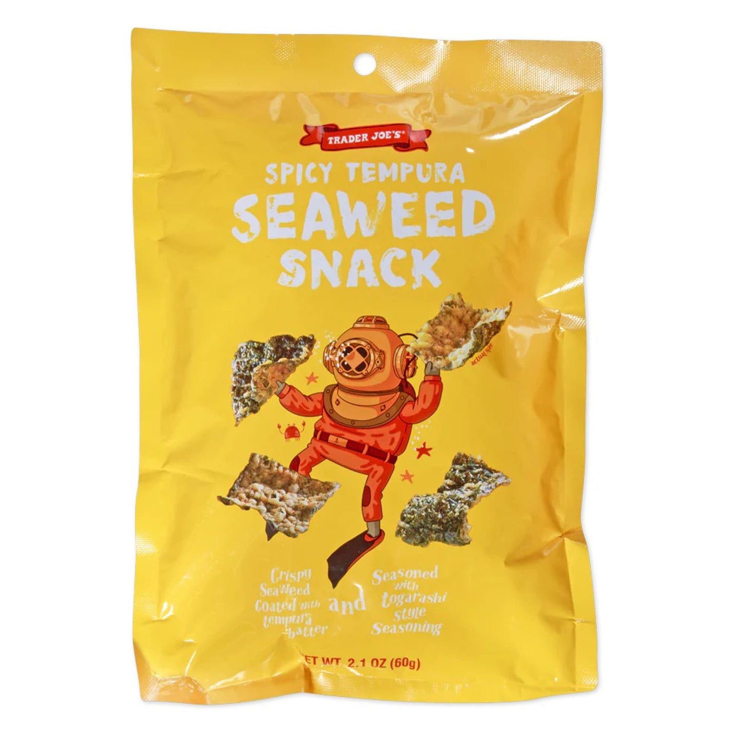 Trader Joe's Spicy Tempura Seaweed Snack, Snacks, 2.1 oz.