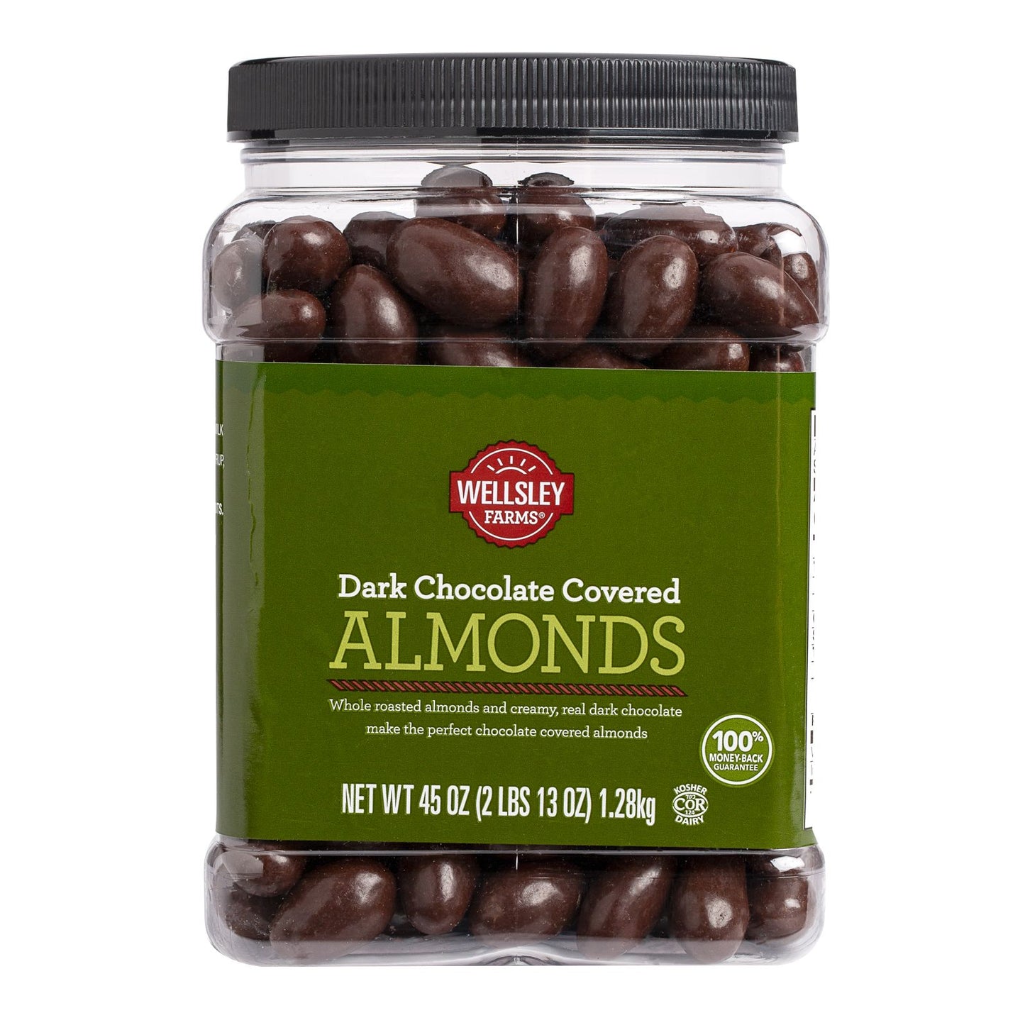 Wellsley Farms Dark Chocolate Covered Almonds, Snacks, 45 oz.