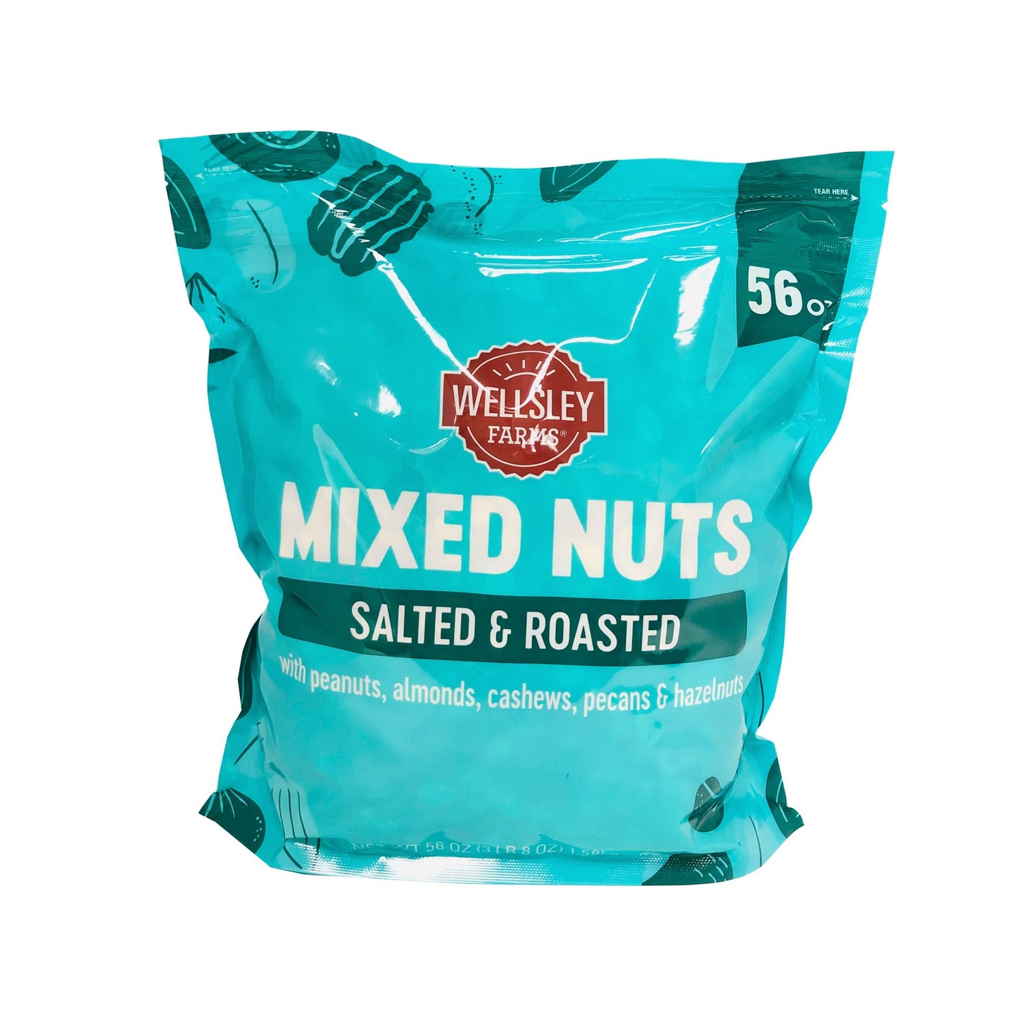 Wellsley Farms Mixed Nuts with Peanuts, Snacks, 56 oz.