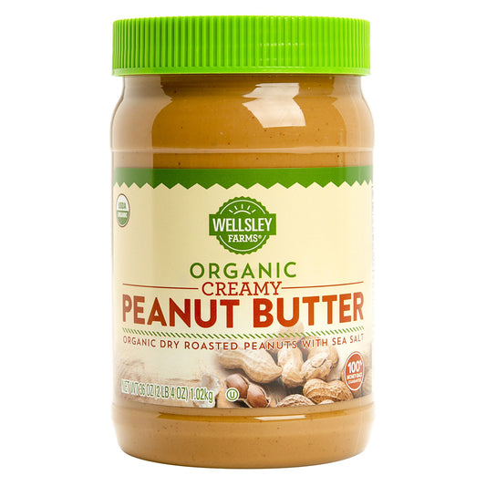 Wellsley Farms Organic Creamy Peanut Butter, Spreads, 36 oz.