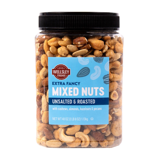 Wellsley Farms Roasted Unsalted Fancy Mixed Nuts, Snacks, 40 oz.