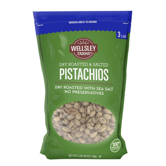 Wellsley Farms Roasted and Salted Pistachios, Snacks, 48 oz.