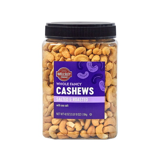 Wellsley Farms Whole Fancy Roasted Salted Cashews, Snacks, 42 oz.